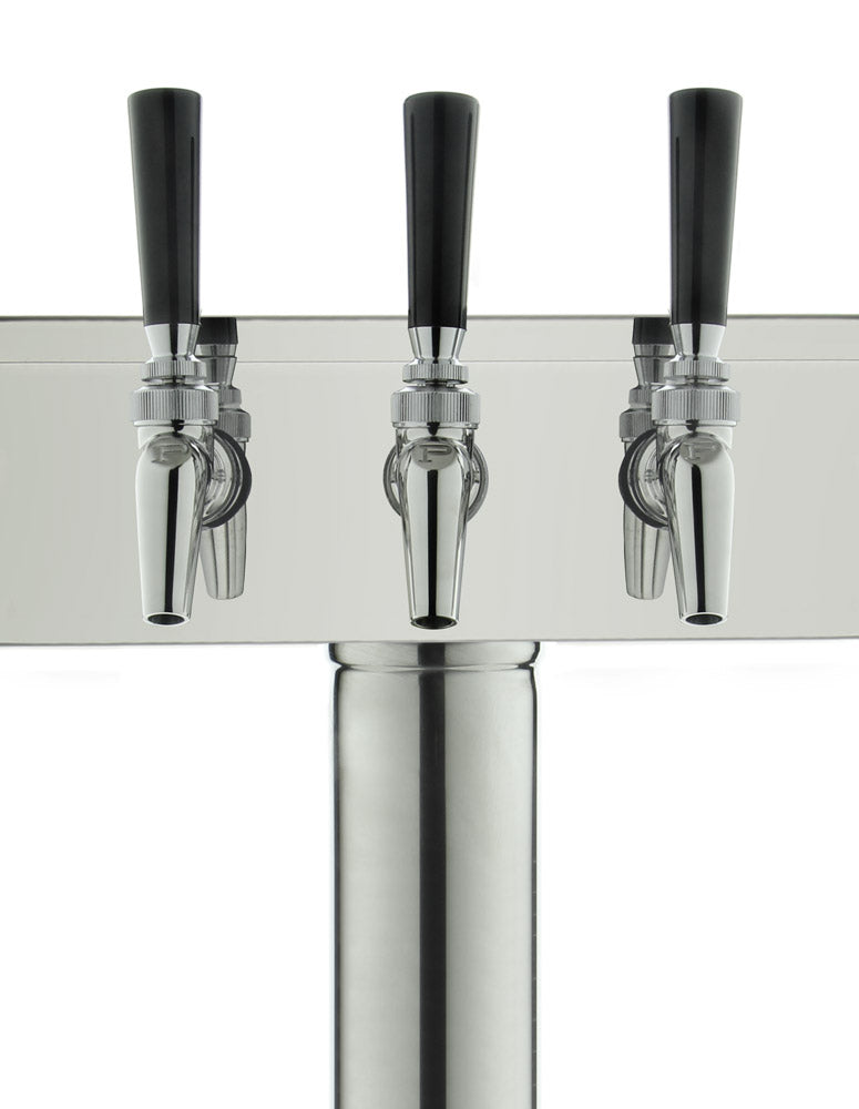 3 Faucet Polished Stainless Steel Draft Beer Tower - Perlick Faucets