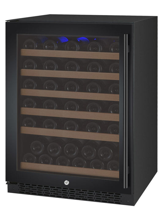 24" Wide FlexCount II Tru-Vino 56 Bottle Single Zone Black Left Hinge Wine Refrigerator - Allavino VSWR56-1BL20