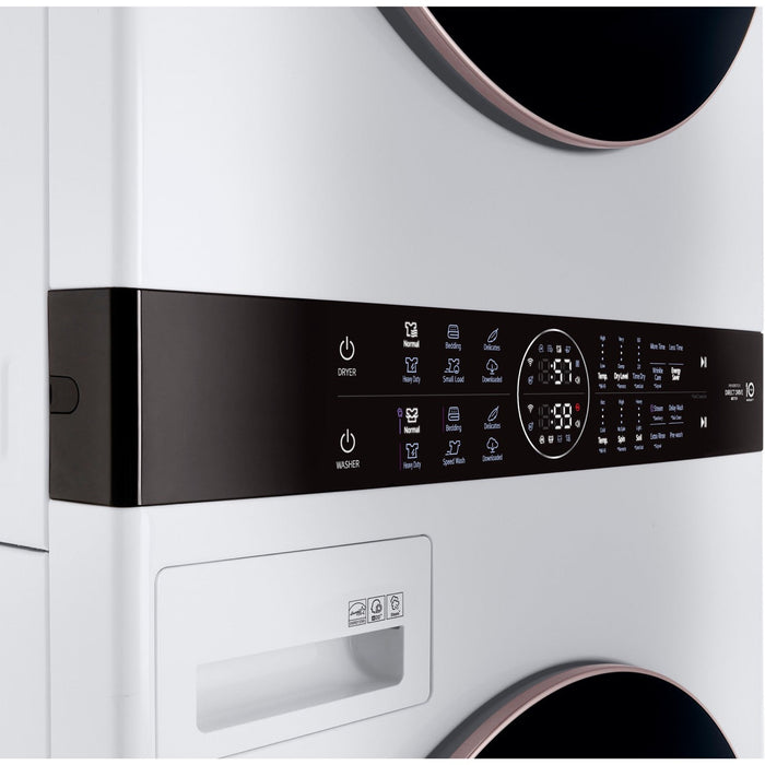 LG Single Unit Front Load LG WashTower with Center Control 4.5-cu. ft. Washer and 7.4-cu. ft. Gas Dryer (WKG101HWA)