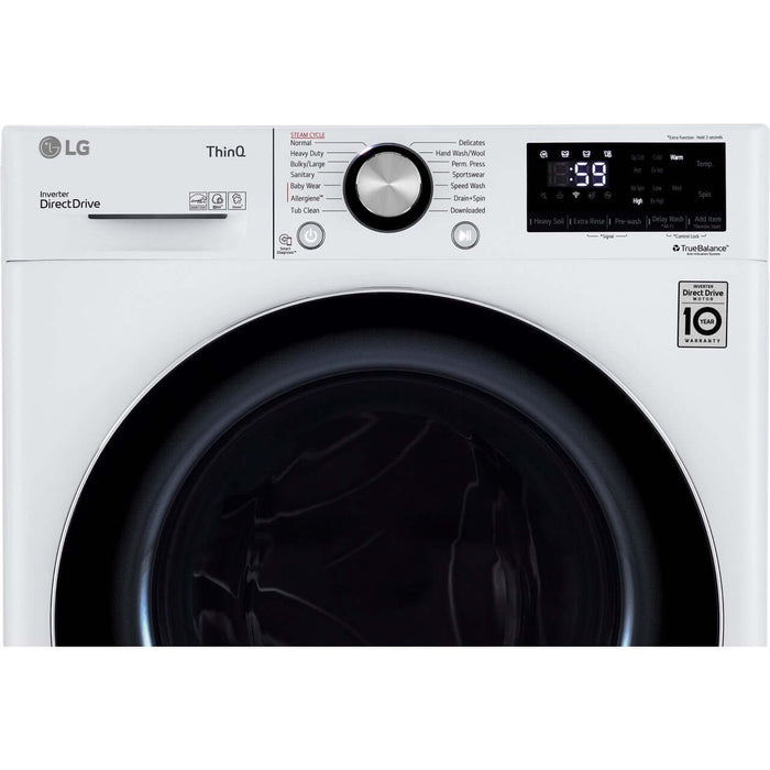 LG 2.4-Cu. Ft. Compact Front Load Washer with Built-In Intelligence in White (WM1455HWA)