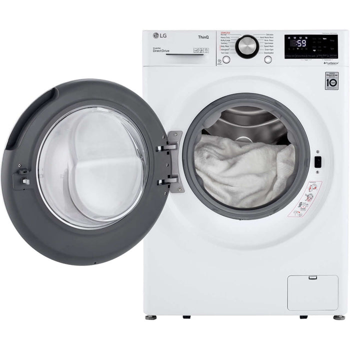 LG 2.4-Cu. Ft. Compact Front Load Washer with Built-In Intelligence in White (WM1455HWA)