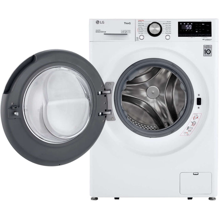 LG 2.4-Cu. Ft. Compact Front Load Washer with Built-In Intelligence in White (WM1455HWA)
