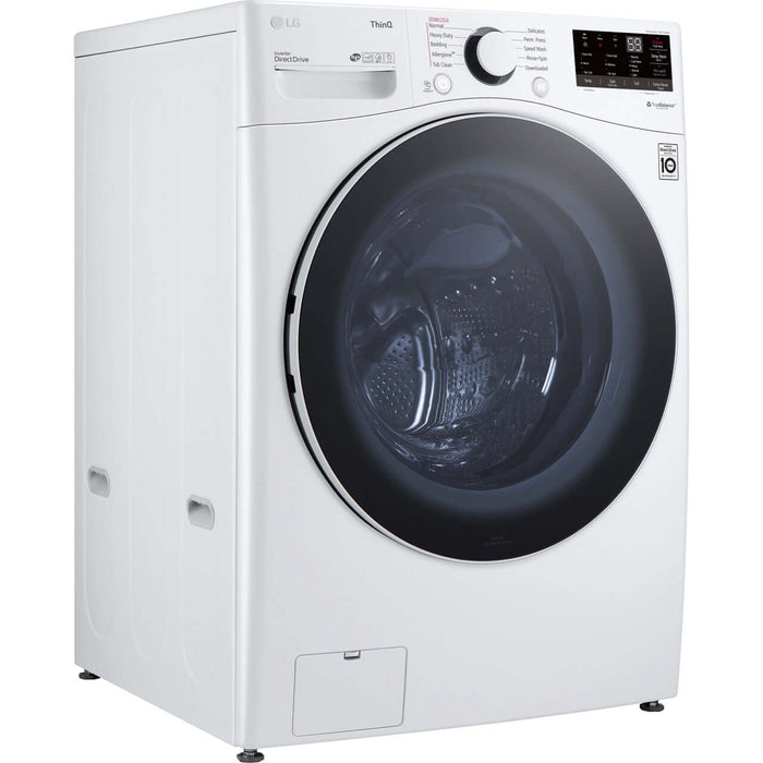 LG 27 In. 4.5-Cu. Ft. Front Load Washer with Steam Technology in White (WM3600HWA)