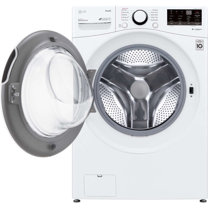 LG 27 In. 4.5-Cu. Ft. Front Load Washer with Steam Technology in White (WM3600HWA)