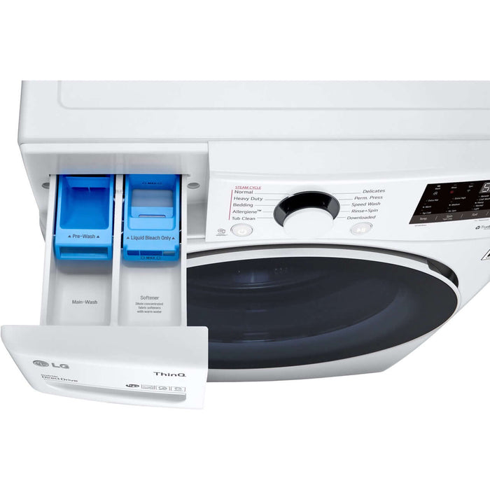 LG 27 In. 4.5-Cu. Ft. Front Load Washer with Steam Technology in White (WM3600HWA)