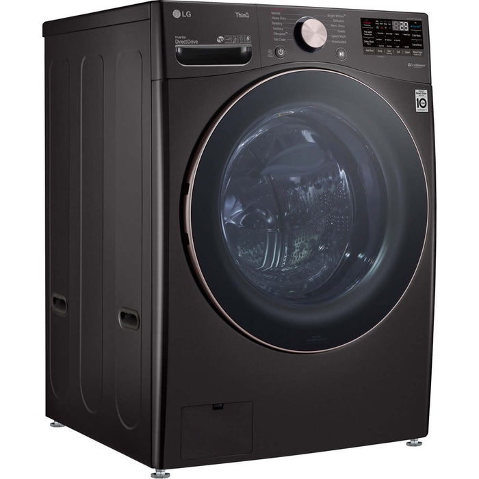 LG 27 In. 4.5-Cu. Ft. Front Load Washer with Steam Technology in Black Steel (WM4000HBA)