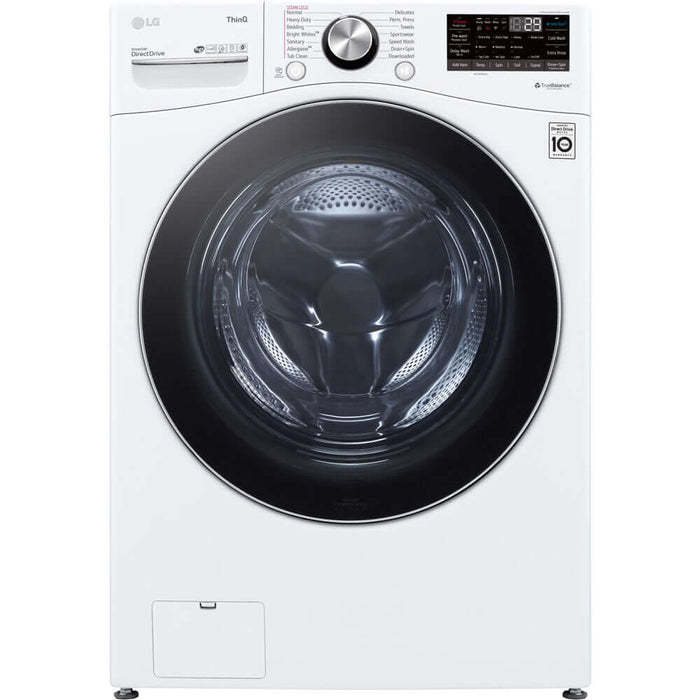LG 27 In. 5.0-Cu. Ft. Front Load Washer with Built-In Intelligence in White (WM4200HWA)