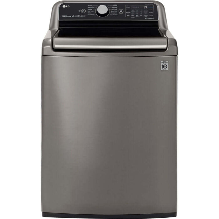 LG 27 Inch Smart wi-fi Enabled Top Load Washer with TurboWash3D Technology in Graphite Steel 5.5 cu. ft. (WT7800CV)