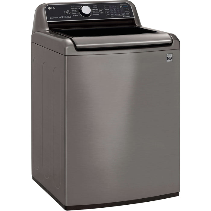 LG 27 Inch Smart wi-fi Enabled Top Load Washer with TurboWash3D Technology in Graphite Steel 5.5 cu. ft. (WT7800CV)
