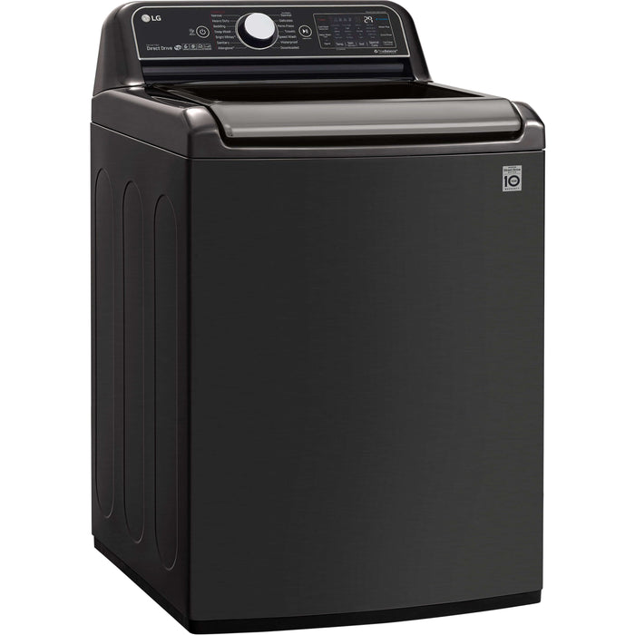 LG 27 Inch Smart wi-fi Enabled Top Load Washer with TurboWash3D Technology in Black Steel 5.5 cu. ft. (WT7900HBA)