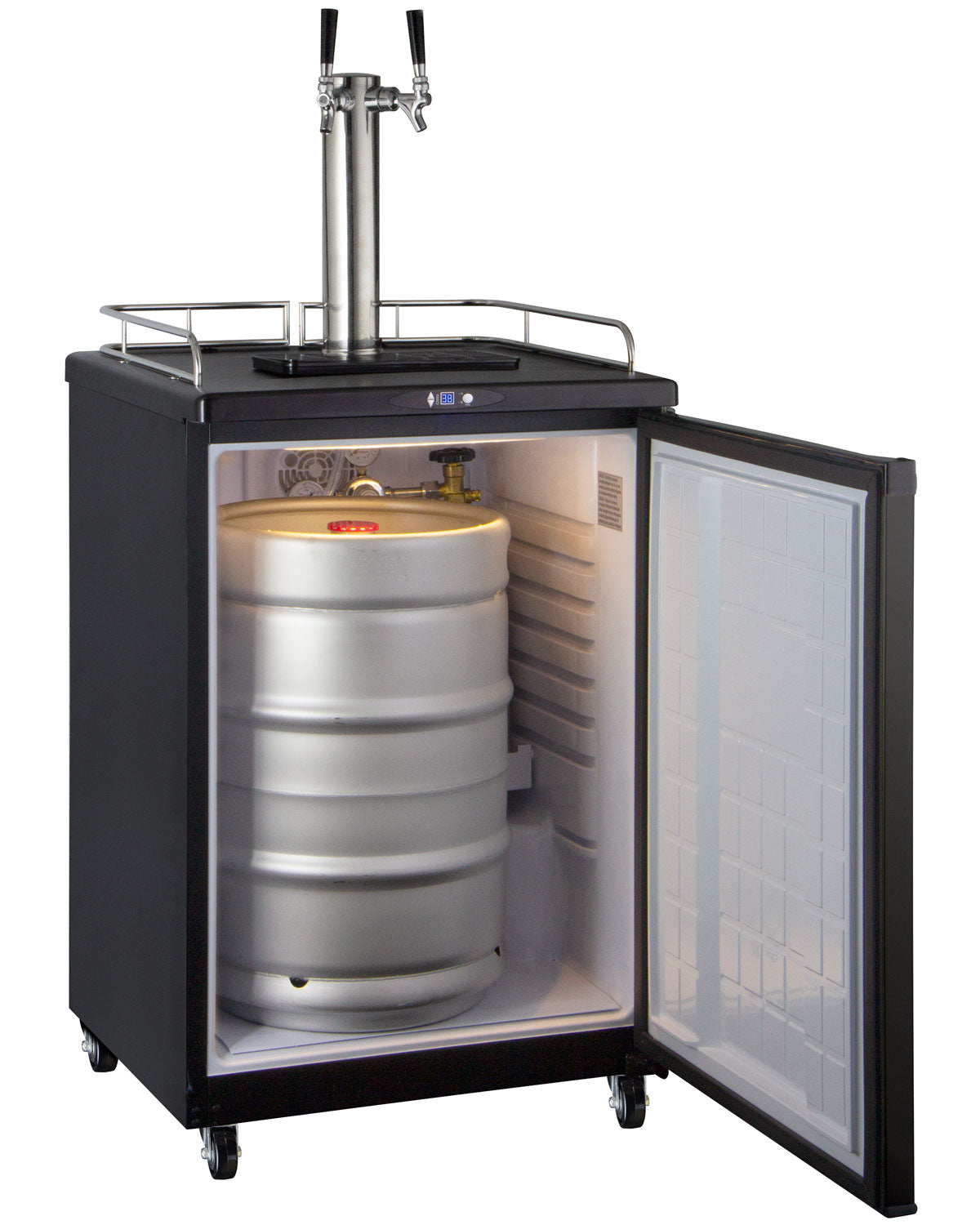 24" Wide Kombucha Dual Tap Black Commercial/Residential Kegerator